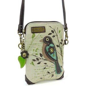NWT Chala Cell Phone Crossbody Purse Safari With Bird Applique  Adjustable Strap